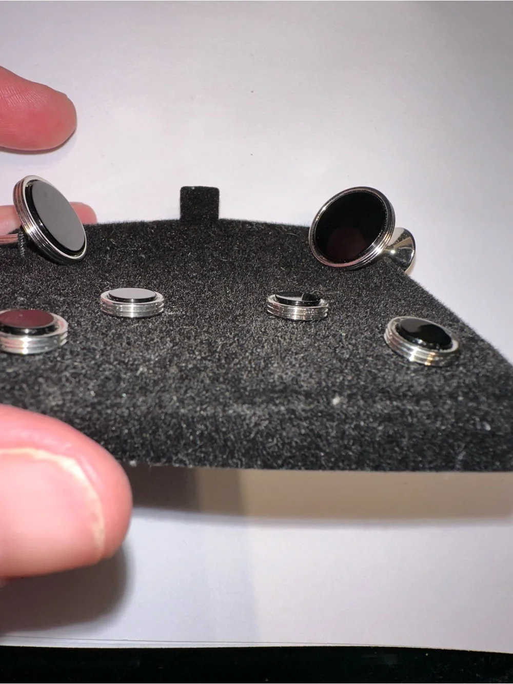 Tuxedo Cufflinks and Studs Set - black onyx